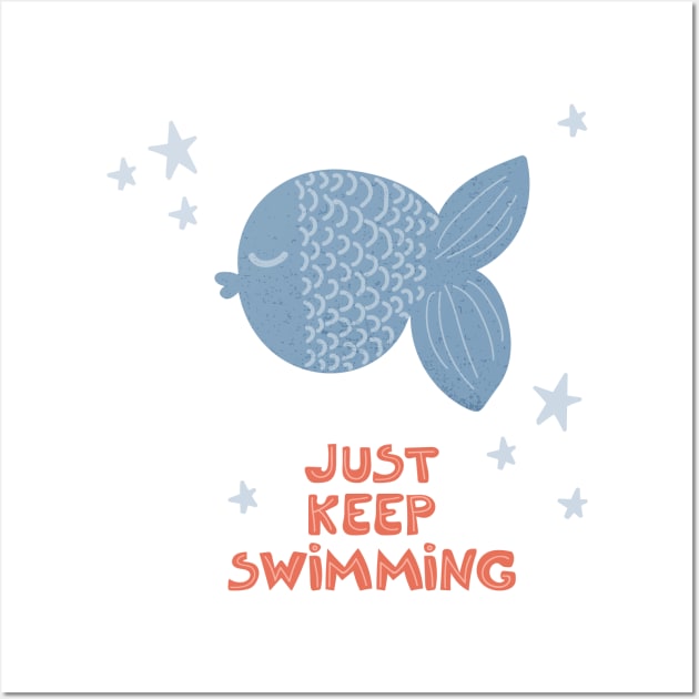 Just keep swimming Wall Art by Elena Choo